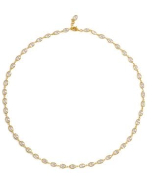 freya rose Oval Crystal Framed Necklace - Metallic