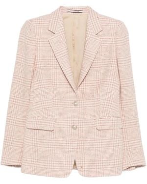 Tagliatore Checked Single-Breasted Blazer - Pink