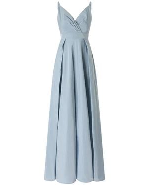 Pinko Long Taffeta Dress With Slit - Blue
