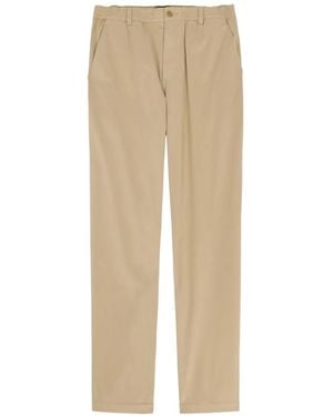 PAIGE Eberton Elasticated-Waistband Pleated Pants - Natural