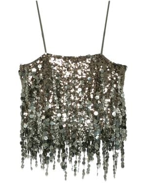 Blumarine スパンコール トップ - ブラック