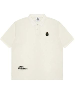 Aape By A Bathing Ape Aaper Logo-Patch Polo Shirt - White