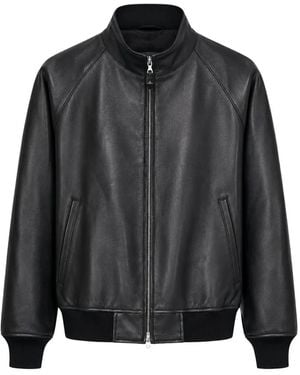 HERILL Lamb-Leather High-Neck Jacket - Black