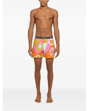 PUCCI Occhi Geometric-Print Shorts - Orange
