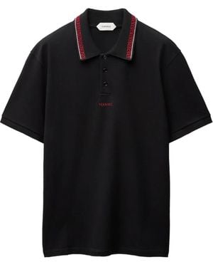 Versace Embroidered-Logo Cotton Piqué Polo - Black
