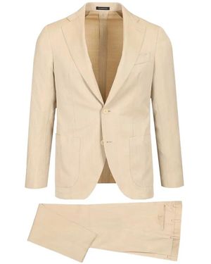 Al Duca d'Aosta Herringbone Single-Breasted Suit - Natural