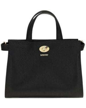 Burberry Mini Check Cotswolds Tote - Black
