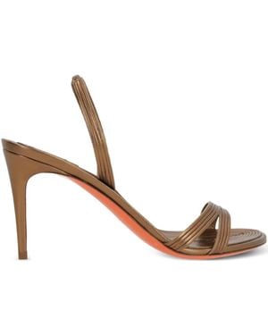 Santoni 85Mm Leather Sandals - Brown