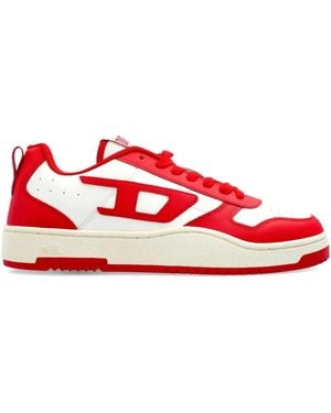 DIESEL S-Ukiyo Logo-Detail Leather Trainers - Red