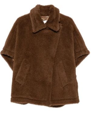 Max Mara Teddy Jacke Im Cape-Style - Braun