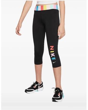 Nike One Training Striped-Waistband Leggings - Black