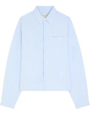 Dries Van Noten Cropped Cotton Shirt - Blue