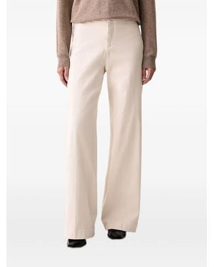 Joseph Ribkoff Wide-Leg-Jeans Mit Logo-Schild - Natur
