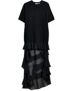 Essentiel Antwerp Imaille Ruffled Sheer Mini Dress - Black