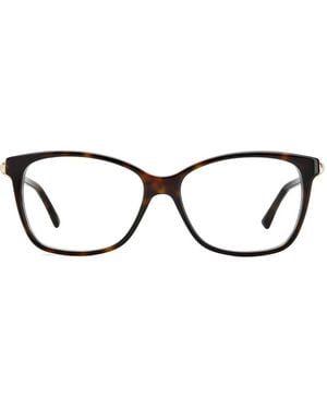 Jimmy Choo Crystal-Embellished Rectangle-Frame Glasses - Black