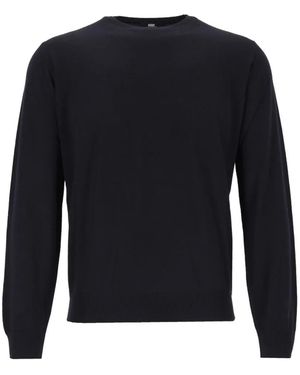 Alpha Studio Jersey Con Ribete De Canalé Y Cuello Redondo - Azul