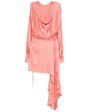 LES FILLES D'EVA Draped Cowl-Neck Dress - Pink