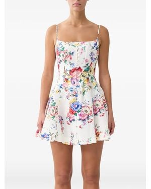 CAMILLA Robe Courte À Fleurs - White