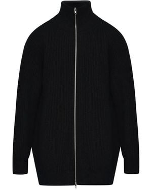 MM6 by Maison Martin Margiela Zip-Front Ribbed Jacket - Blue