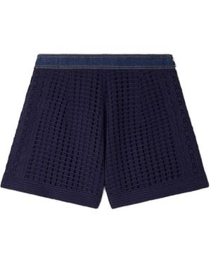 Sandro Short À Bords En Maille - Blue