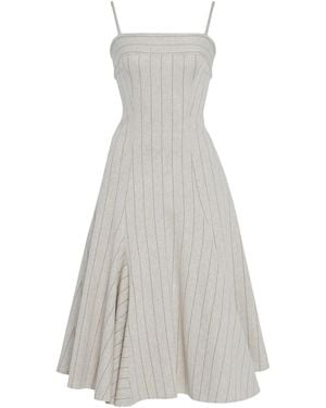 Rosetta Getty Vestido a rayas diplomáticas - Blanco