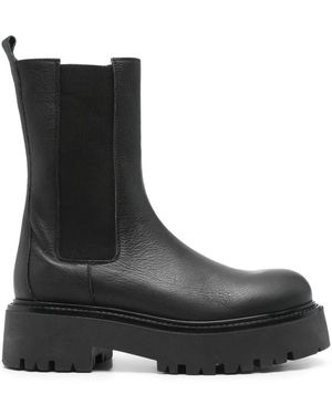 GISÉL MOIRÉ 50Mm Elastic-Panel Platform Boots - Black