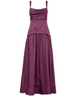 Acler Reeve Pleated Maxi Dress - Purple