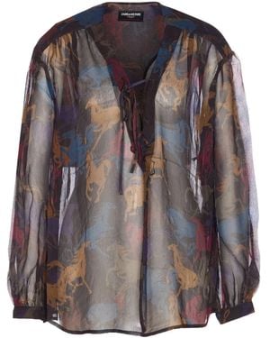 Zadig & Voltaire Tamela Long-Sleeve Blouse - Black