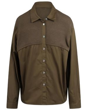Jovonna London Sawyer Ribbed-Panel Shirt - Green