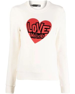 Love Moschino ハートプリント スウェットシャツ - ホワイト