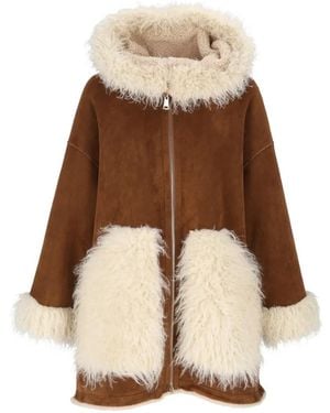 Bully Faux-Fur Trim Hooded Coat - Natural