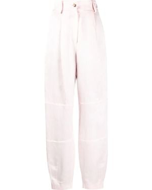The Mannei Volterra High-Waisted Satin Pants - Pink