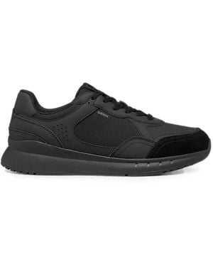Geox Panelled Lace-Up Trainers - Black