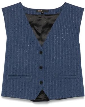 Maje Top Mit Nadelstreifen - Blau