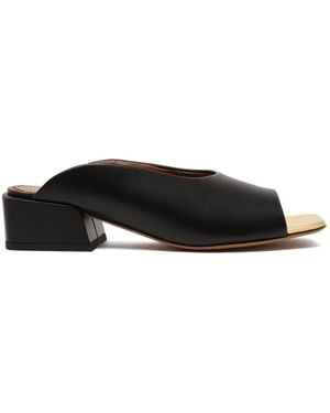 Pollini Open Toe Leather Sandals - Black