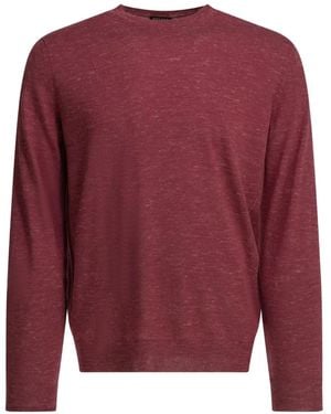 ZEGNA Marl-Knit Crew-Neck Jumper - Red
