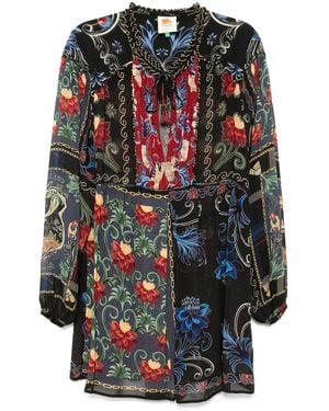 FARM Rio Mixed Arabesque Scarves Dress - Grey