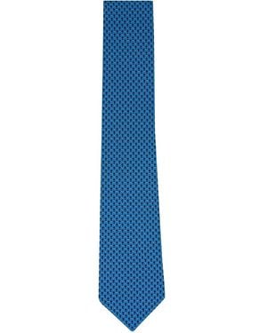 Ferragamo Patterned Silk Tie - Blue