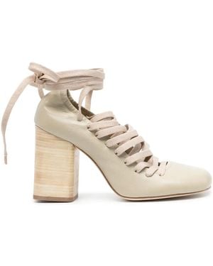 Lemaire 90Mm Lace-Up Court Shoes - Natural
