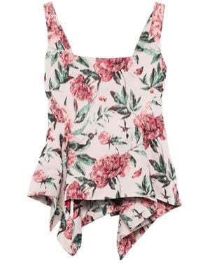 Marques'Almeida Peplum Brocade Corset Top - Red