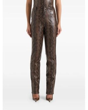 Manière De Voir Lucia Python Straight Leg Trousers - Brown