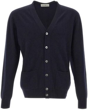 Della Ciana V-Neck Cardigan - Blue