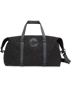 Burberry Monogram Recycled Polyester Jacquard Holdall - Black