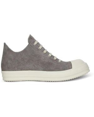 Rick Owens Leather Lace-Up Sneakers - White