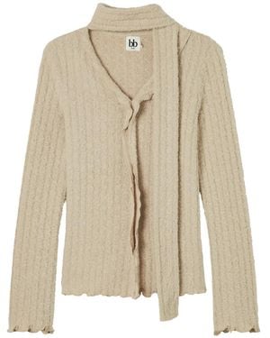 B+ AB Ruffled Cardigan - Natural