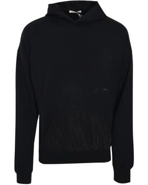 hinnominate Nylon-Paneled Hoodie - Black