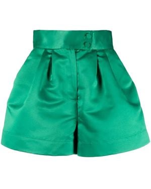 Styland Satin-Finish Mini Shorts - Green