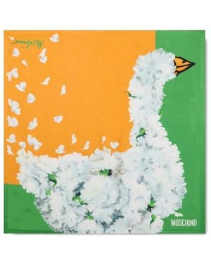 Moschino Floral Silk Scarf - Green