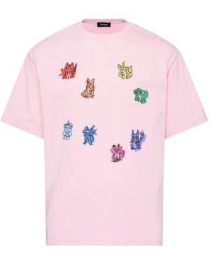 we11done Sticker-Print T-Shirt - Pink