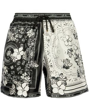 Amiri Bandana Shorts - Black